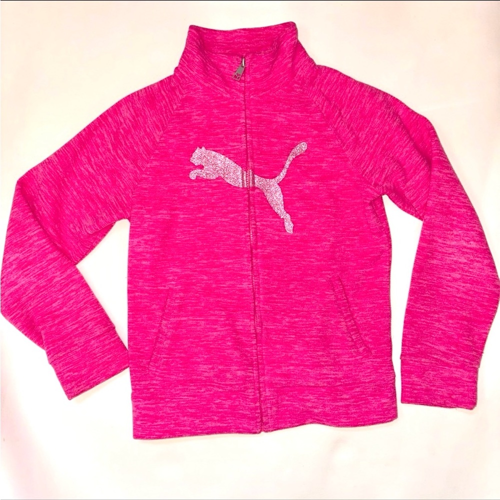 Puma Kids Bright Pink Zip-Up Hoodie